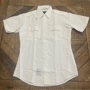 NWT Vintage U.S. Army Man's Short Sleeve White Army Service Uniform Shirt